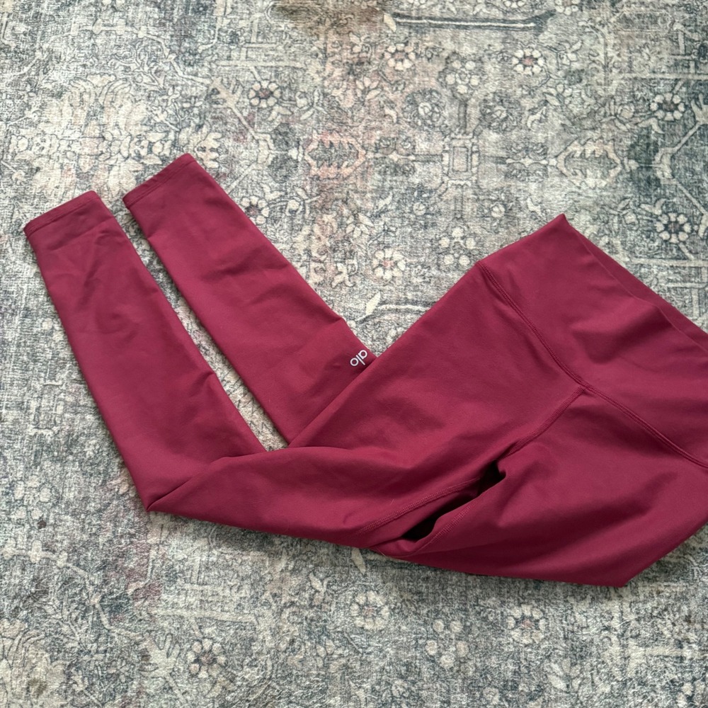 Alo Yoga High Waist  Leggings Burgundy Wine Red Womens S